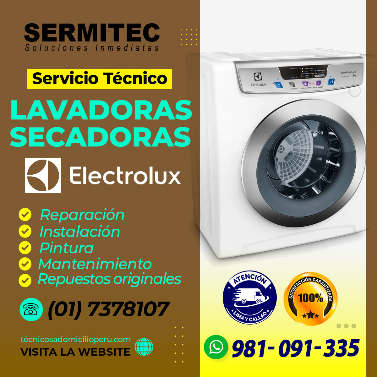 RESULTADOS INMEDIATOS SERVICIO TECNICO ELECTROLUX 981091335 CAMPOY SJL